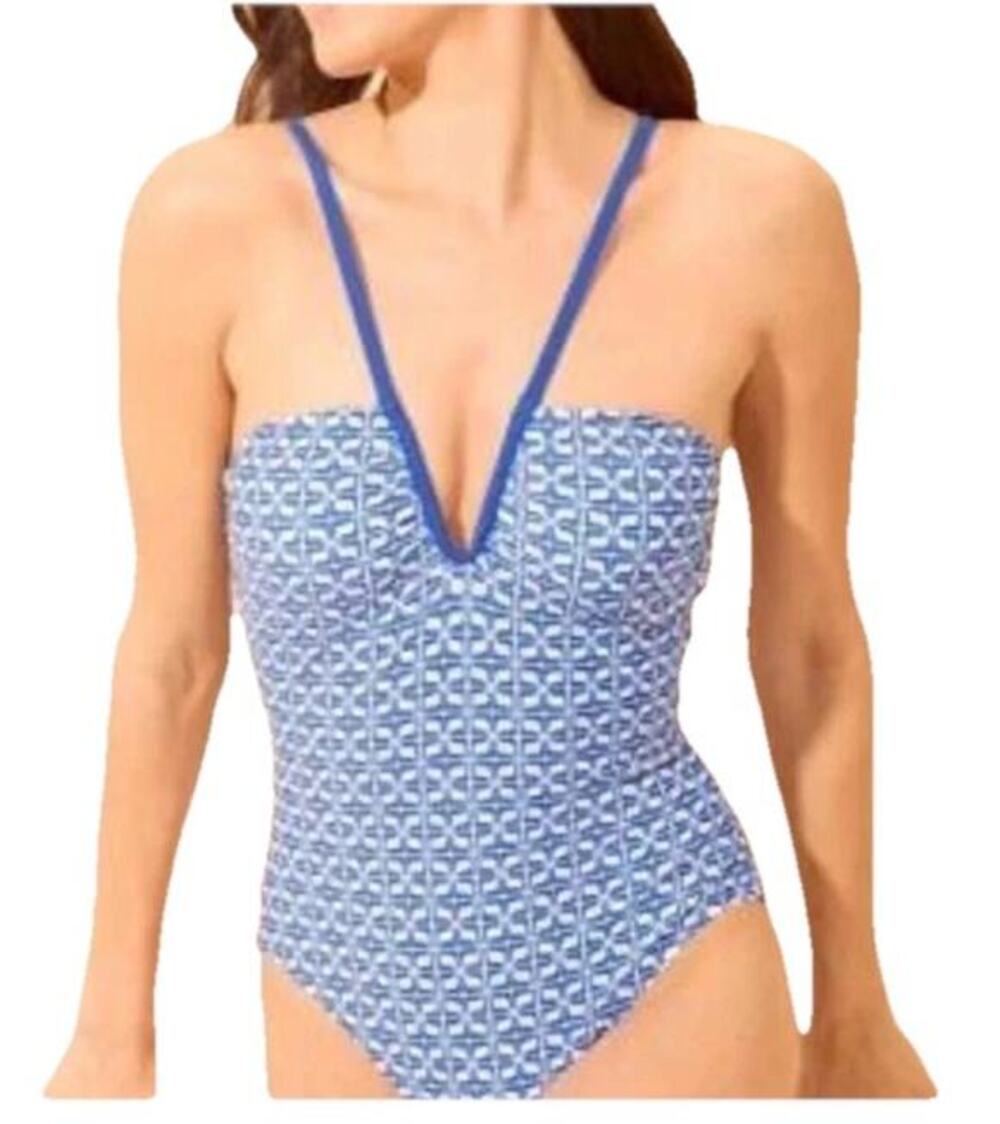 NWT $40 Shade & Shore Women's Halter V-Neck Full Coverage One Piece Swimsuit XS